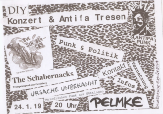 DIY-Konzert & Antifa-Tresen in der Pelmke