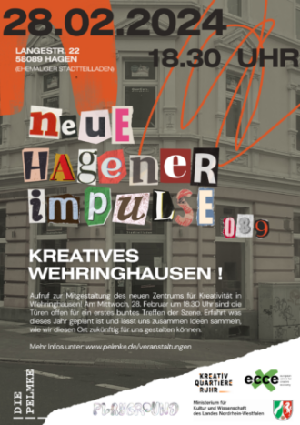 Auftakttreffen – Neue Hagener Impulse 089: Kreatives Wehringhausen