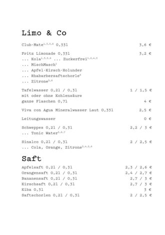 Getränkekarte Seite 5